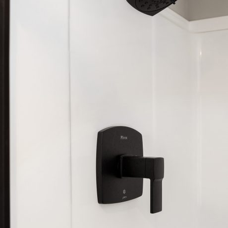 Interior view of the bathroom room of a luxurious Coldwater cabin at Ocoee River Mountain Cottages