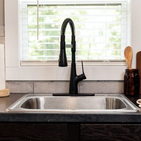 Interior view of the Kitchen room of a luxurious Swayback cabin at Ocoee River Mountain Cottages