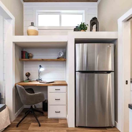 Interior view of the kitchen room of a luxurious Cheaha cabin at Ocoee River Mountain Cottages