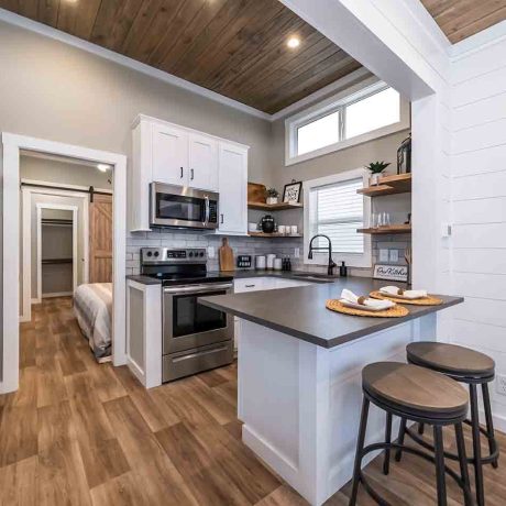 Interior view of the Kitchen room of a luxurious Cheaha cabin at Ocoee River Mountain Cottages