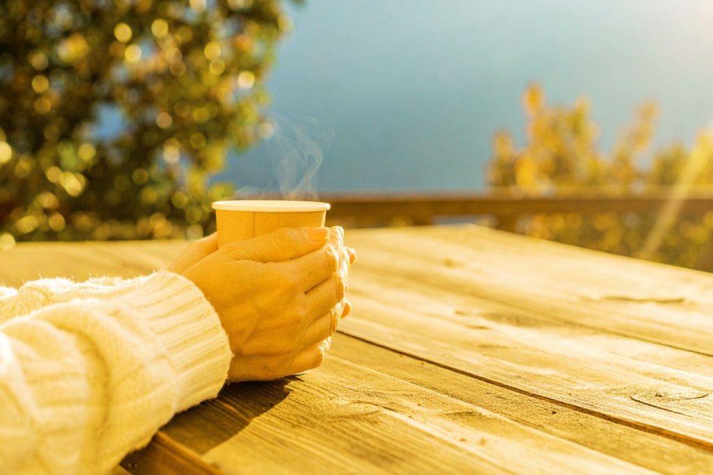 Relaxing on a cabin porch with mountain views